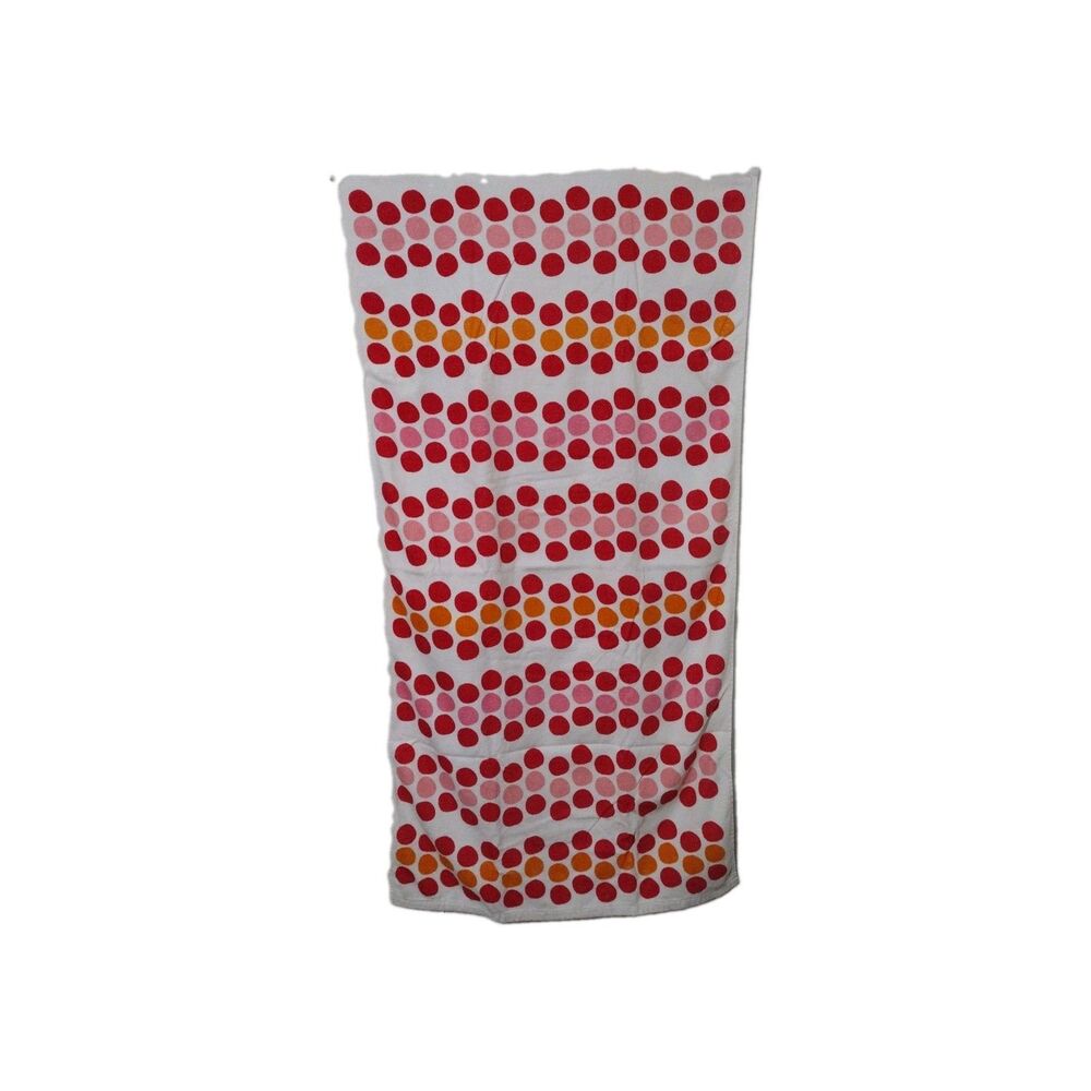 2011 Target Polka-Dot Bath Beach Towel 100% Cotton Colorful Red Pink Retro 28x55